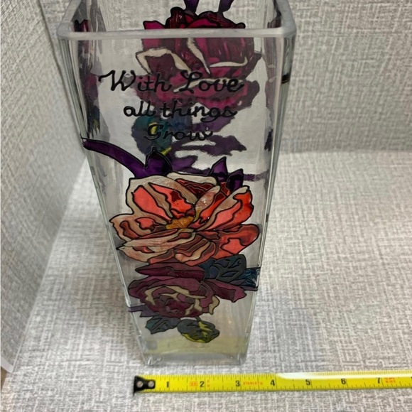 Joan Baker Designs Stained Glass Floral Vase Vintage - Picture 12 of 12